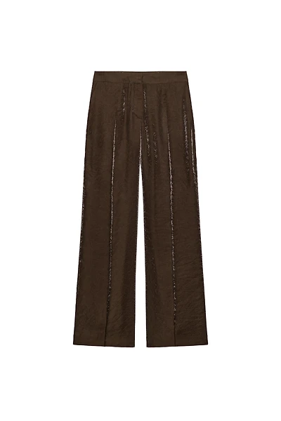 SHINY EFFECT STRAIGHT PANTS