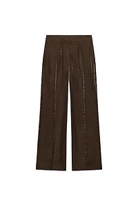 SHINY EFFECT STRAIGHT PANTS