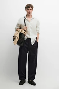Cotton trousers with darts