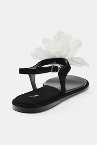 SANDALES PLATES FLEUR