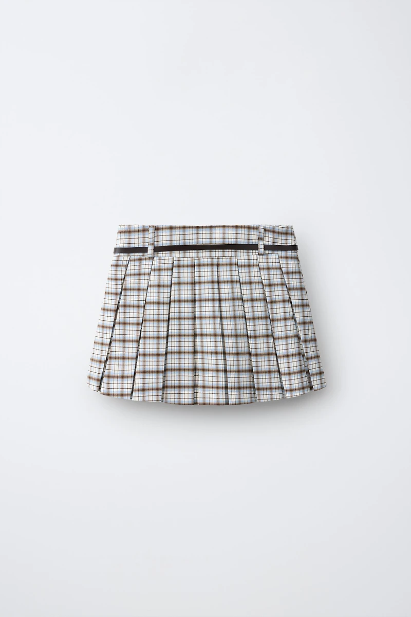 PLAID PLEATED SKORT