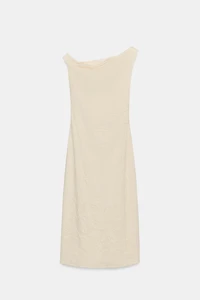 PLEATED JACQUARD DRESS