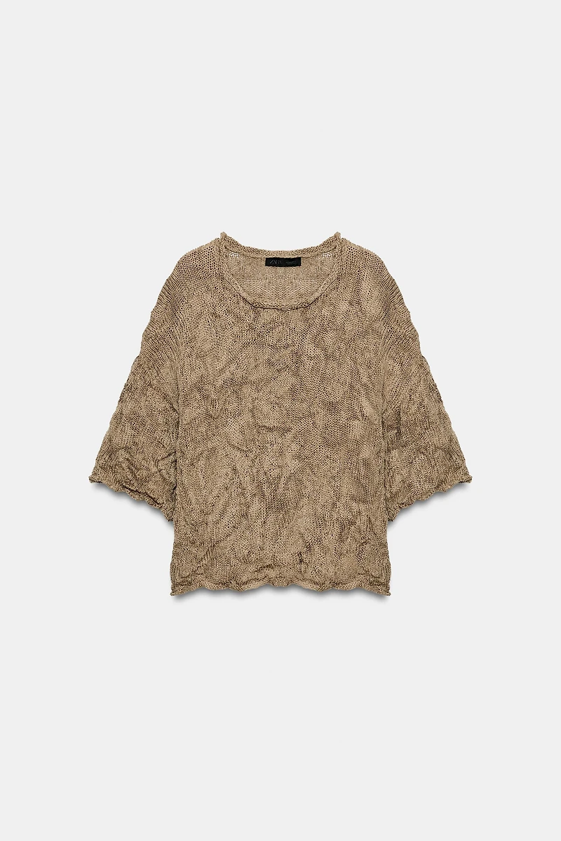 CRINKLE EFFECT KNIT JUMPER
