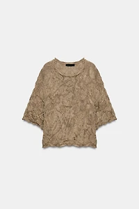CRINKLE EFFECT KNIT JUMPER