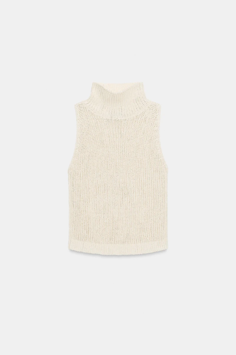 HIGH COLLAR KNIT TOP