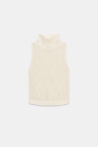HIGH COLLAR KNIT TOP