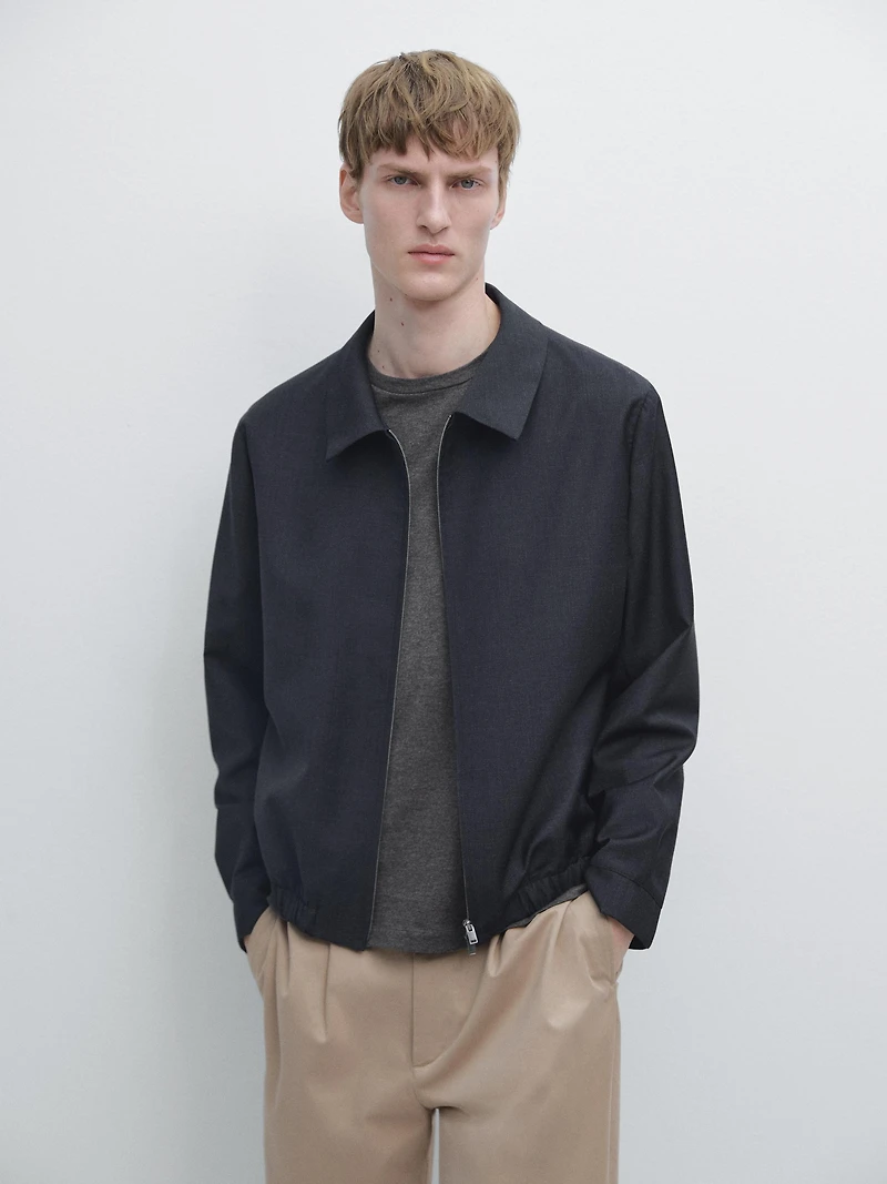Blouson pied-de-poule laine