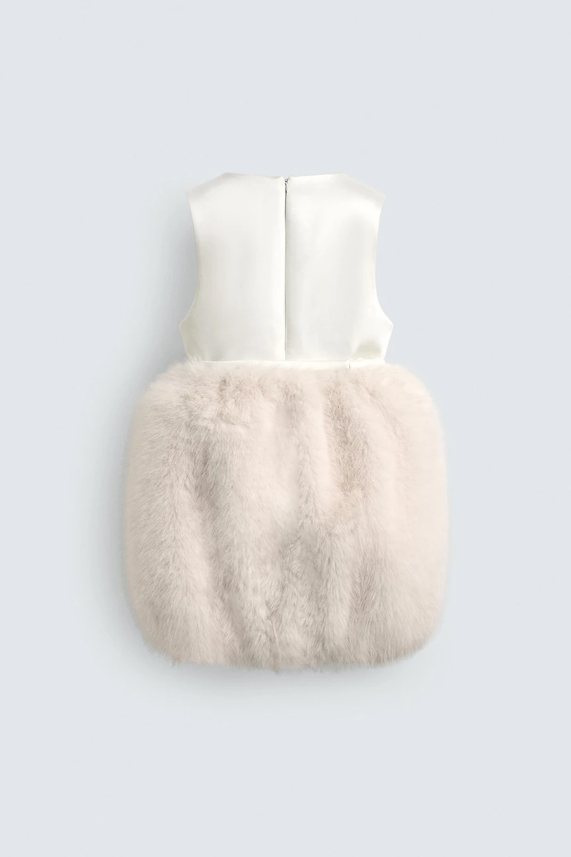 FAUX FUR EFFECT COMBINED MINI DRESS HARRY LAMBERT FOR ZARA X DISNEY