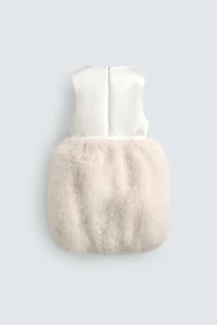 FAUX FUR EFFECT COMBINED MINI DRESS HARRY LAMBERT FOR ZARA X DISNEY