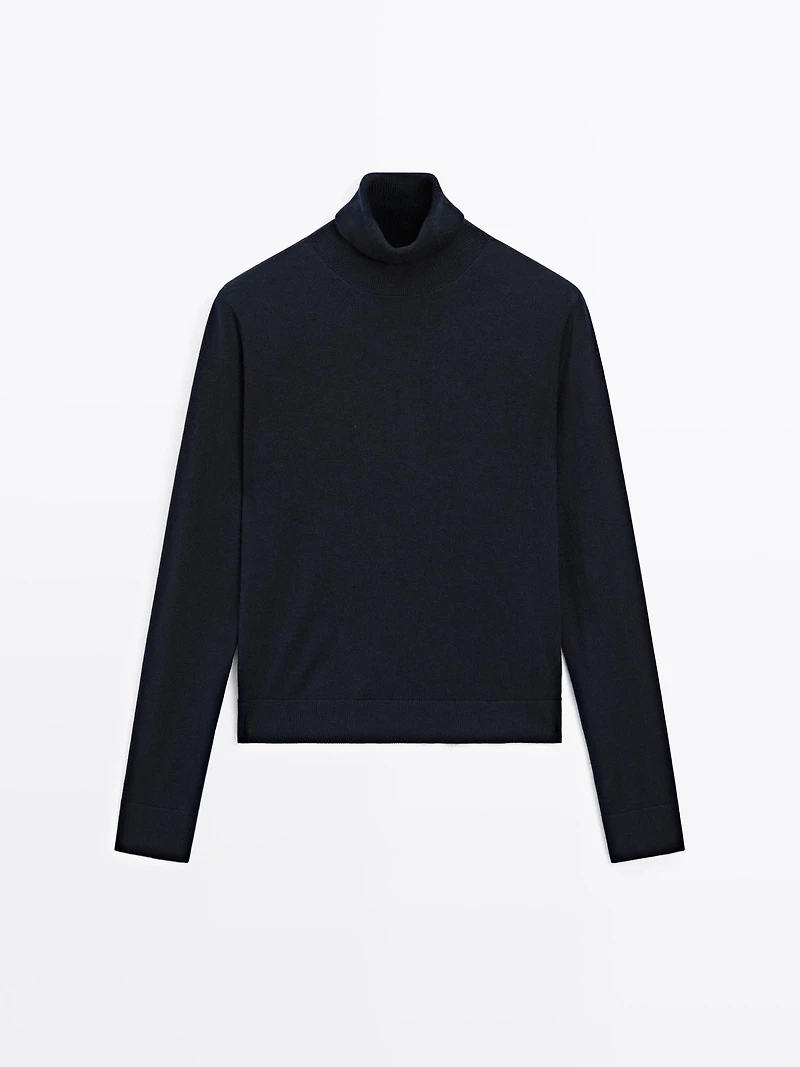 Pull laine col roulé