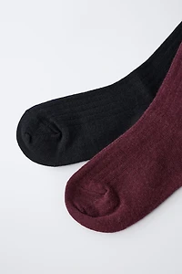 LOT DE DEUX PAIRES CHAUSSETTES EN LAINE
