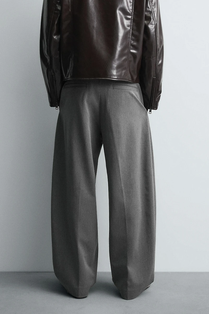 PANTALON BALLOON FIT À PLIS AVEC CEINTURE