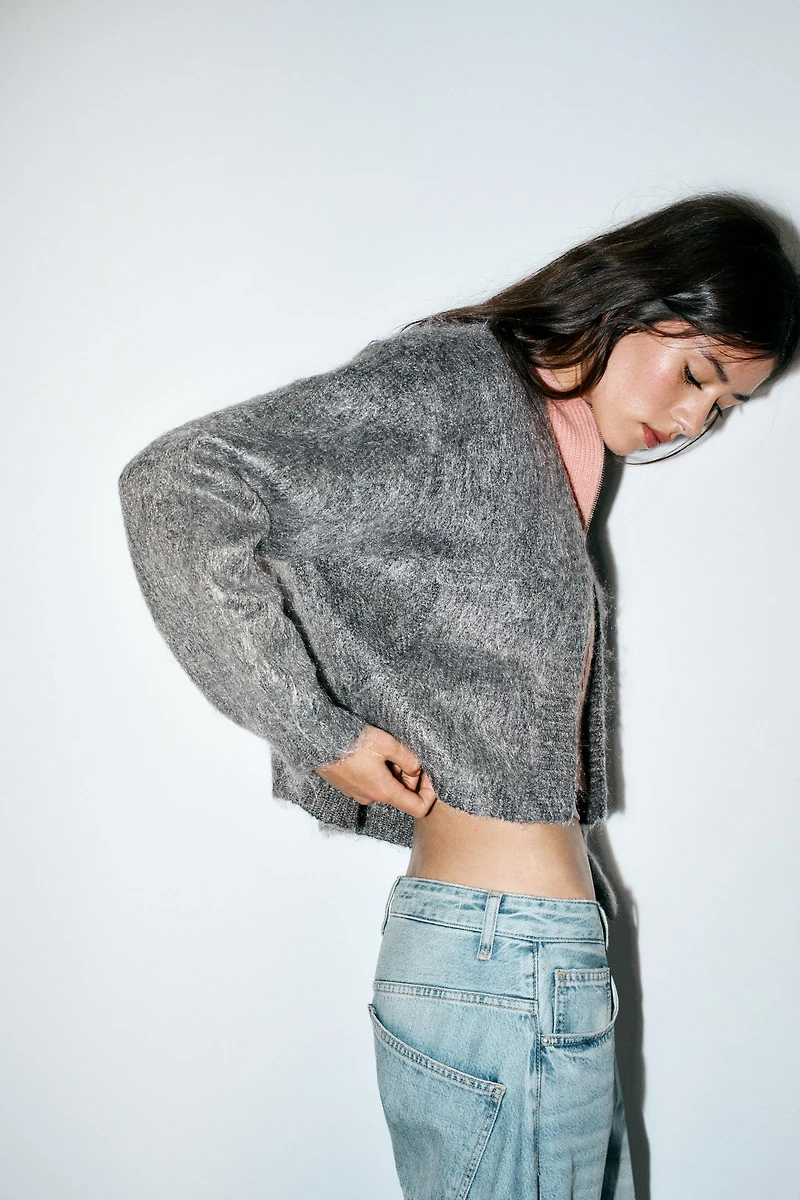 CARDIGAN EFFET DOUBLE MAILLE