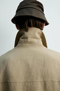 CROPPED FIT 100% LINEN OVERSHIRT