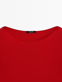 Pull laine à col bateau