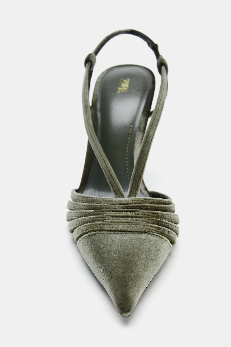 VELVET EFFECT STRAPPY SHOES