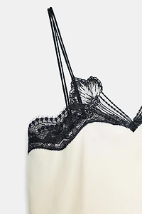 ZW COLLECTION CONTRAST LACE TOP