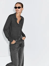 Cardigan avec poches en laine mélangée