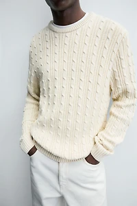 TEXTURED WOVEN SWEATER