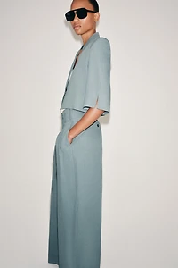 ZW COLLECTION CROPPED LINEN BLAZER