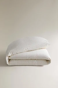 KIDS' CHECKED COTTON DUVET COVER