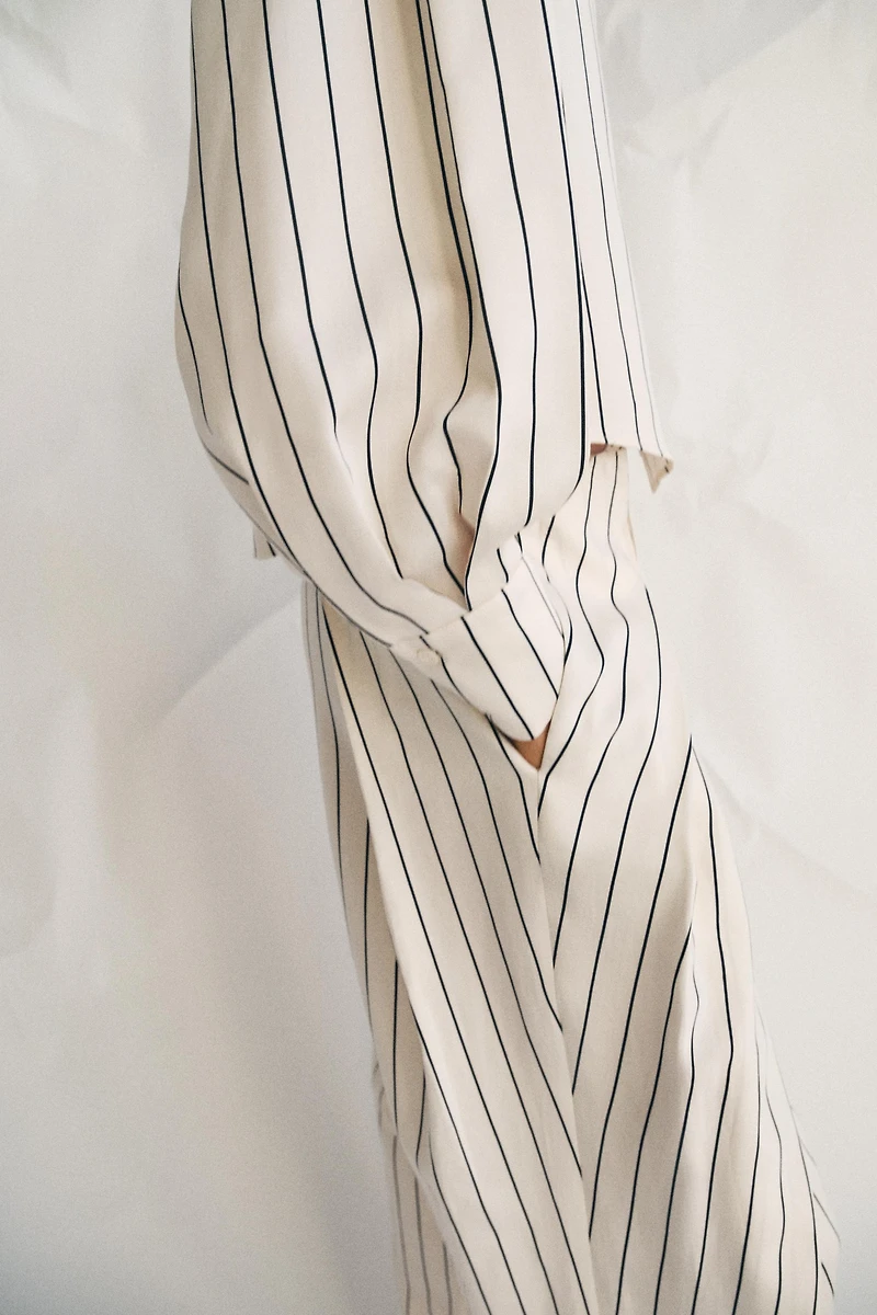 ZW COLLECTION STRIPED VOLUMINOUS SLEEVE SHIRT