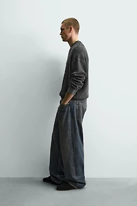 WASHED RIBBED TEXTURED JUMPER