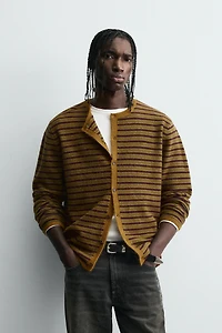 CARDIGAN EN JACQUARD À RAYURES