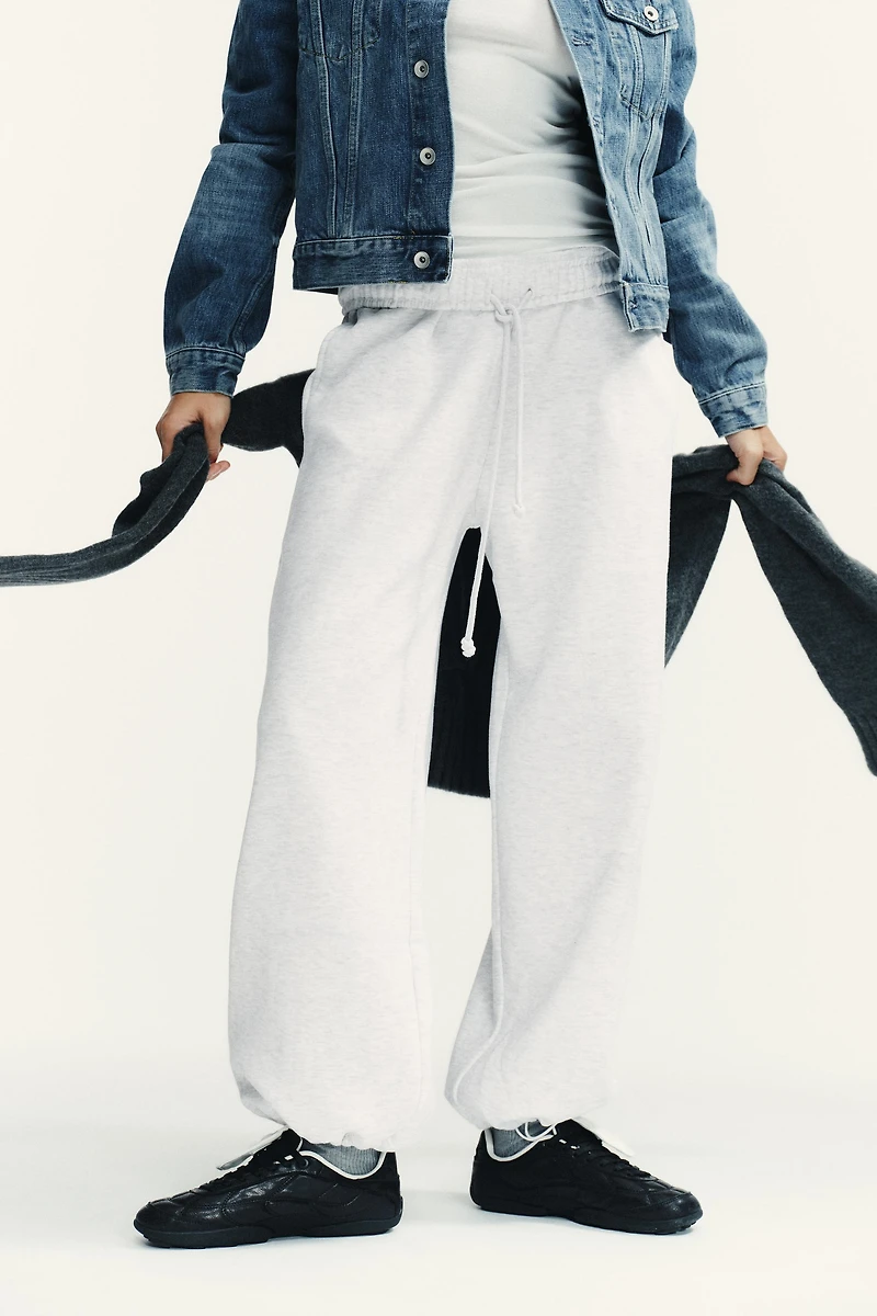 ADJUSTABLE HEM STRAIGHT BASIC FLEECE PANTS