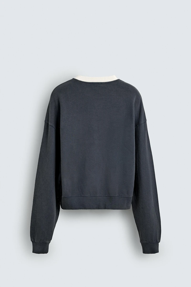 WASHED PRINT SWEATSHIRT