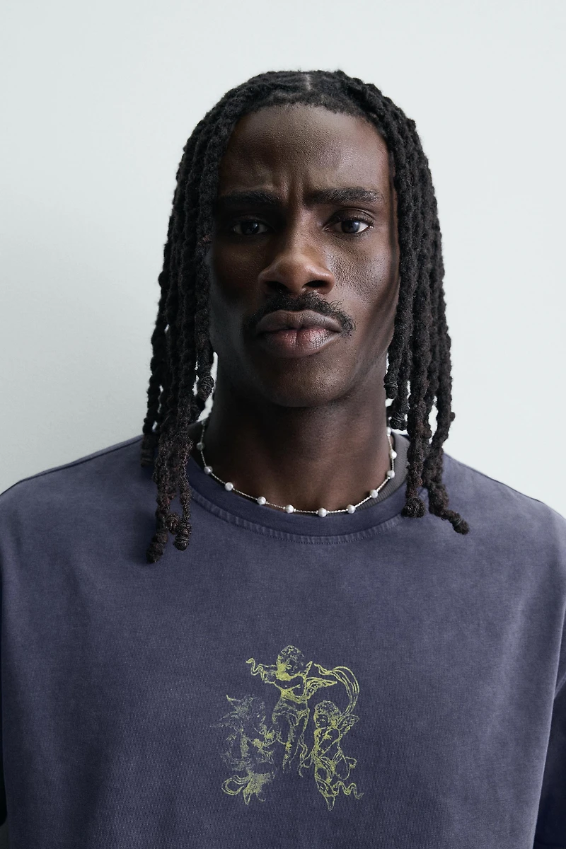 WASHED PRINT T-SHIRT