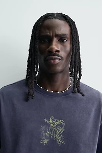 WASHED PRINT T-SHIRT