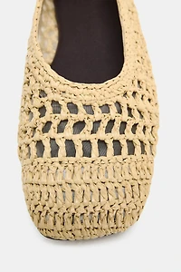 CUT-OUT BRAIDED BALLET FLATS