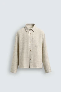 CONTRAST TEXTURED OVERSHIRT