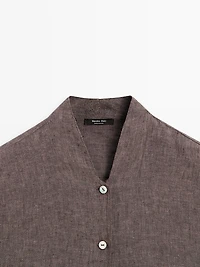 Chemise 100 % lin à col en V