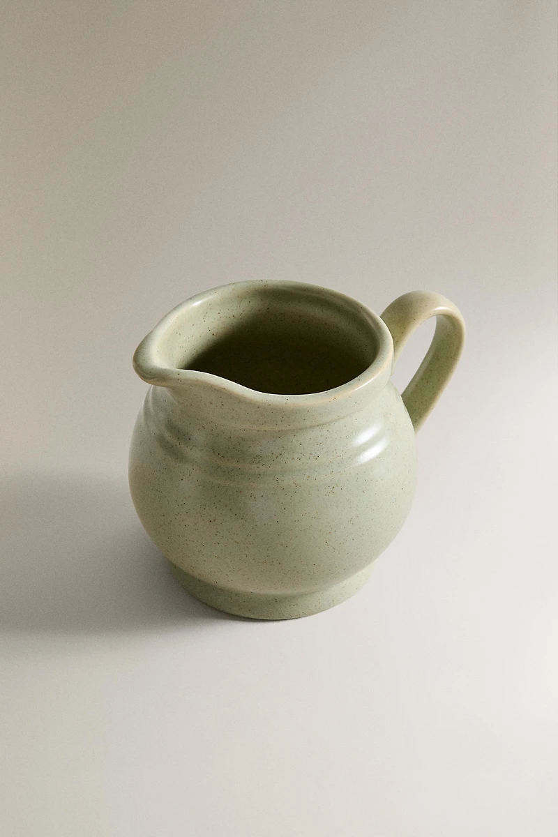 LOW STONEWARE PITCHER