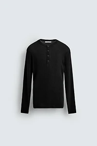 LIGHTWEIGHT GRANDAD COLLAR JUMPER