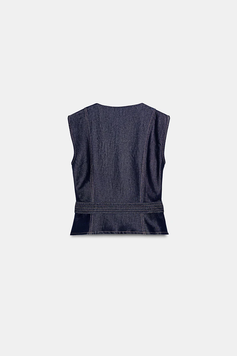 Z1975 DENIM BELTED VEST