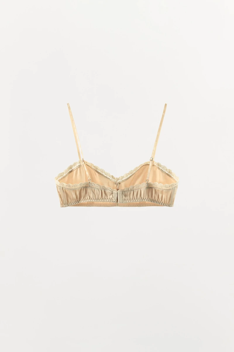CONTRAST FLORAL LACE BRA
