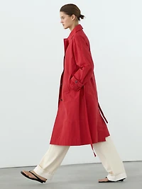 Technical cotton trench coat