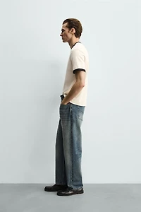 BASIC CONTRAST RIB T-SHIRT