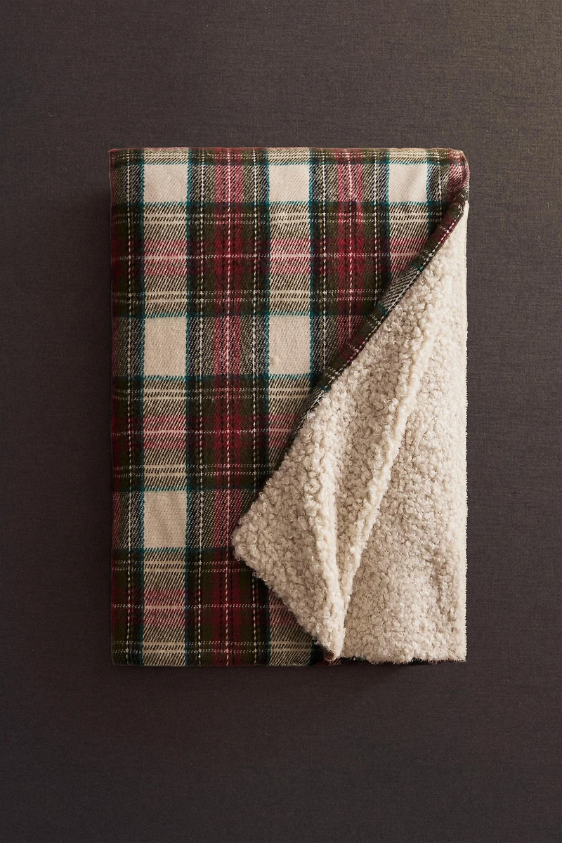 CHRISTMAS TARTAN CHECK BLANKET