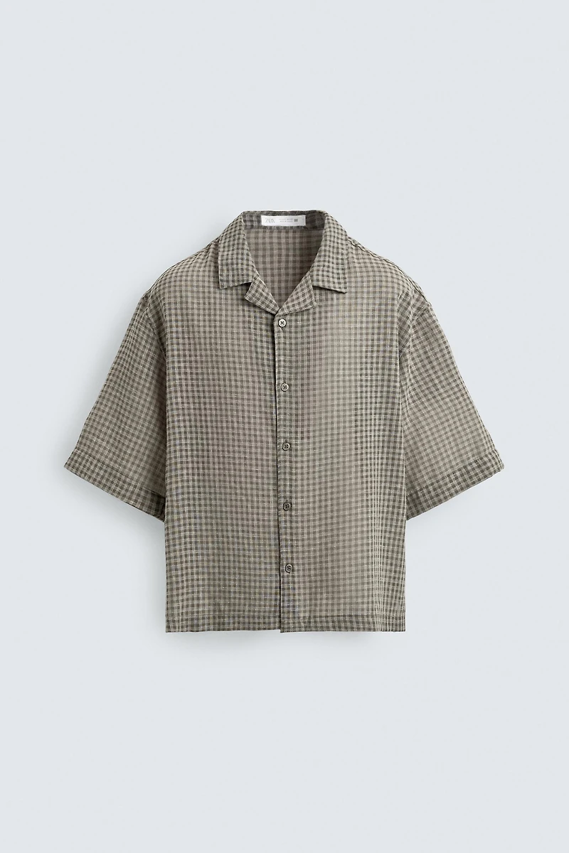 CHEMISE RELAXED FIT JACQUARD CARREAUX