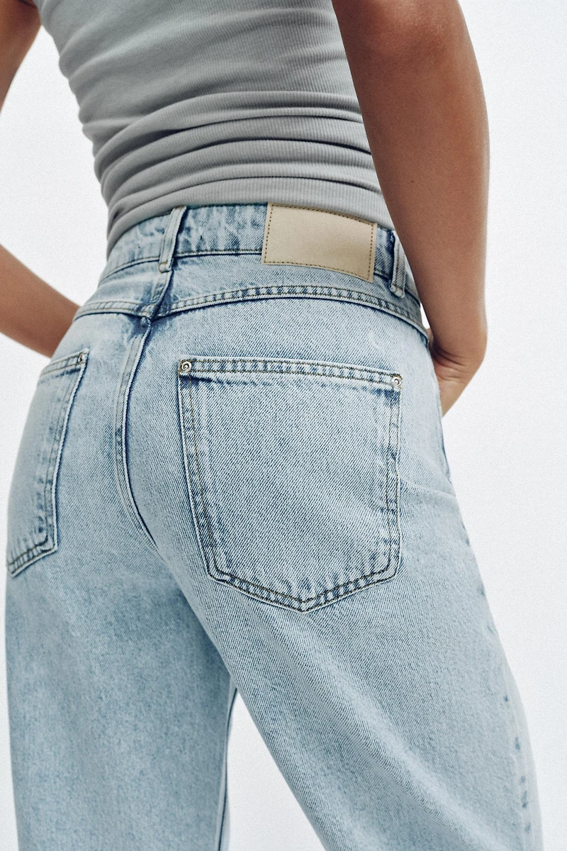 Z1975 HIGH-WAISTED CRISS-CROSS WAIST STRAIGHT JEANS