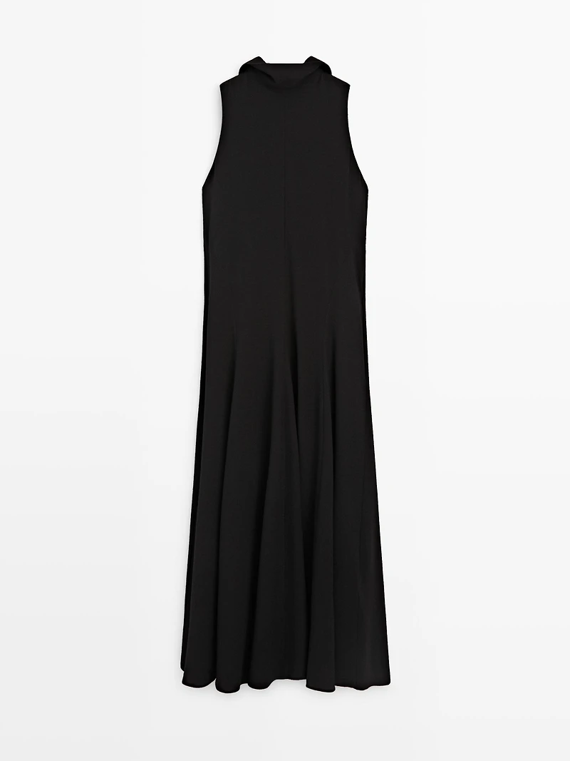 Halter neck midi dress with tie detail