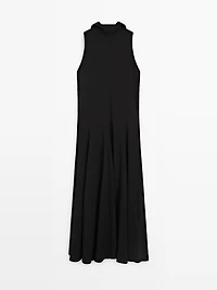 Halter neck midi dress with tie detail
