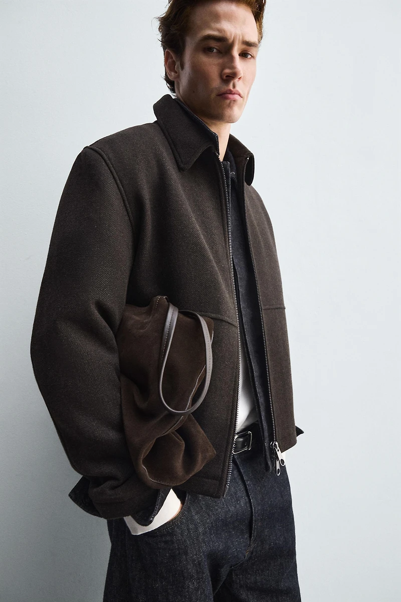 ZIPPERED TEXTURED JACKET