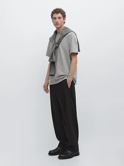 Short sleeve cotton melange T-shirt