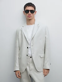 100% linen suit blazer