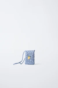 RAFFIA EFFECT FRUIT CROSSBODY BAG